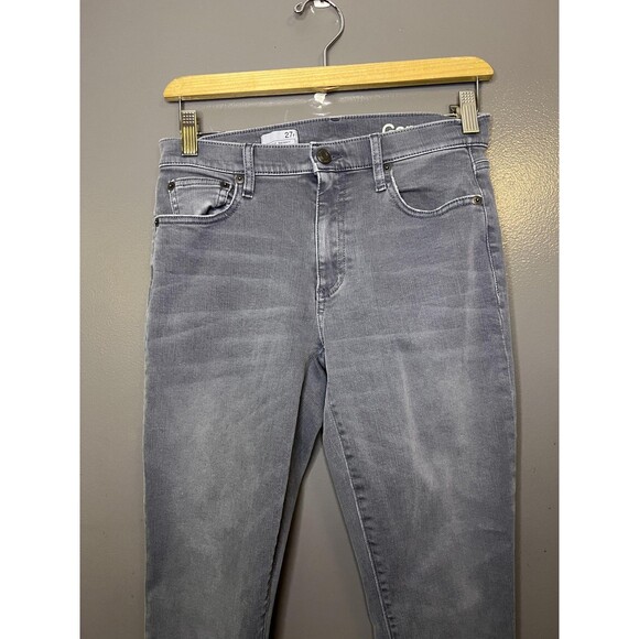 Gap 1969 Denim - Gap 1969 True Skinny Jeans Womens 27R Gray Charcoal Wash Mid Rise Stretch Denim